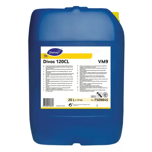Divos 120CL VM9 20L - Lúgos tisztítószer magas pH tűrő MF és UF membránok részére