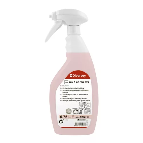 TASKI Sani 4 in 1 Plus RTU Szulfonsav alapú, ált. konc. tisztító-, fertőtlenítőszer, vízkőoldó, és illatosító hatással 750ml (6db/karton)