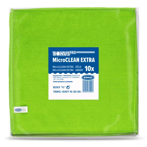 BonusPro MicroClean Extra kendő 40x40cm, 10db/csg zöld