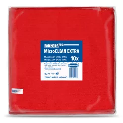 BonusPro MicroClean Extra kendő 40x40cm, 10db/csg piros