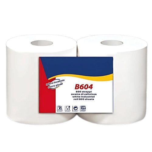 PRIOR ipari papír 2 rétegű, fehér, 180 méter/tekercs, 800lap/tekercs, 2 tekercs/karton, 70 karton/raklap