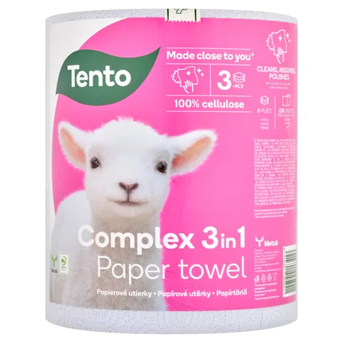 Tento Complex 3in1 3 rétegű extra nedvszívó papírtörlő (8 tekercs/ zsugor)