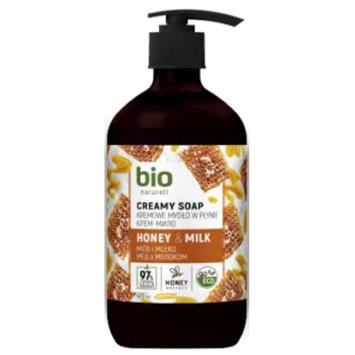 Bio Naturell krémszappan, pumpás, Méz és Tej, 946ml