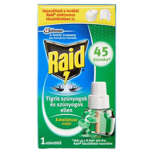 Raid Elektromos 45 éjszakás szúnyogirtó eukaliptusz illattal UTÁNTÖLTŐ folyadék 27 ml