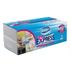  Ooops! Express háztartási papírtörlő,V hajt., 2r., fehér, 150lap/csomag