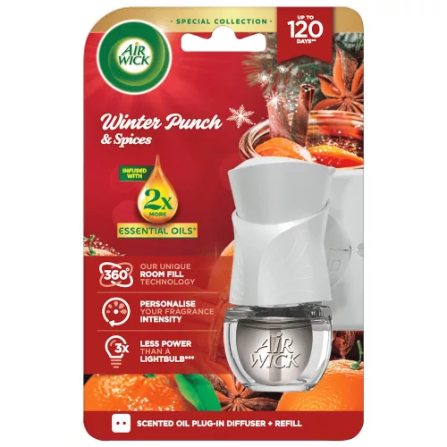 Air Wick elektromos illatosító készülék+utántöltő 19ml Winter Punch & Spices