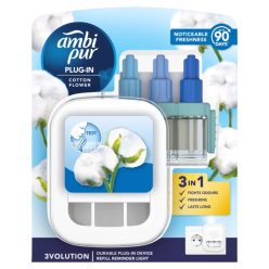   Ambi Pur 3volution készülék + utántöltő Cotton Flower 20ml (4db/csomag)