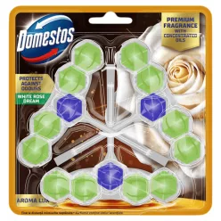   Domestos Aroma Lux WC-frissítő blokk 3x55g White Rose Dream