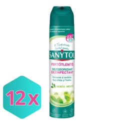   Sanytol Fertőtlenítő Légfrissítő és Szagtalanító; Levegő, felületek & textíliák – Menta KARTON 12 db