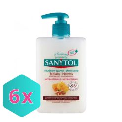   Sanytol antibakteriális folyékony szappan mandulatej és méhpempő 250ml KARTON - 6 db