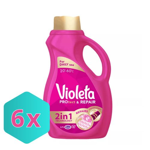 VIOLETA PROtect and Repair folyékony mosószer 2,7 Liter 45 mosás KARTON - 6 db
