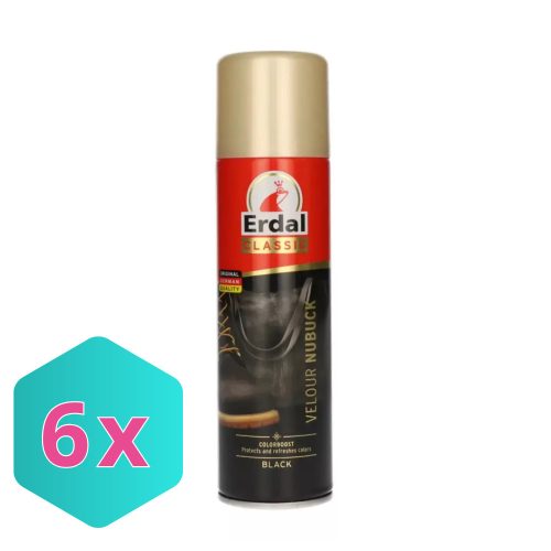 Erdal velúr-nubuk cipőápoló spray fekete 250ml KARTON - 6 db