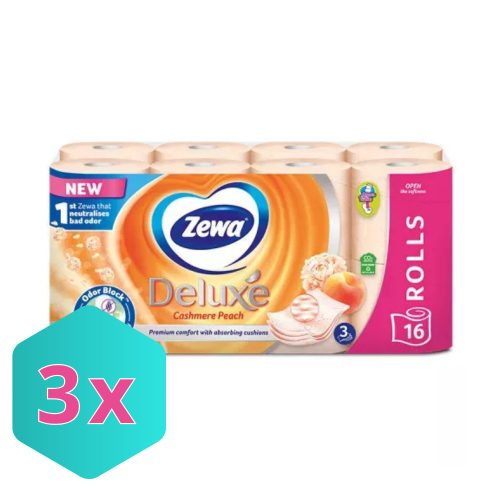 Zewa toalettpapír 3r., 150lap/tek, 16tek/csg, Cashmere Peach KARTON - 3 db