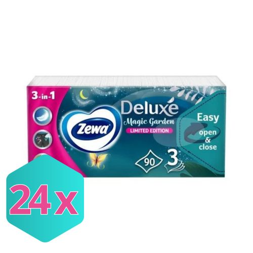 Zewa zsebkendő 90DB/CSG, 3r. magic garden LIMITED EDITION KARTON - 24 db