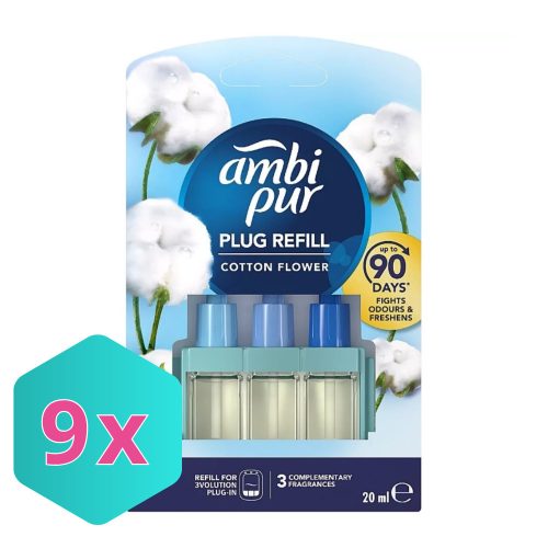 Ambi Pur 3volution utántöltő 20ml Cotton Flower KARTON - 9 db